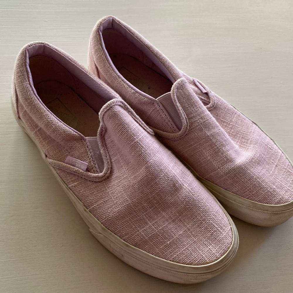 Vans slip on canvas size 9 womens. Pink